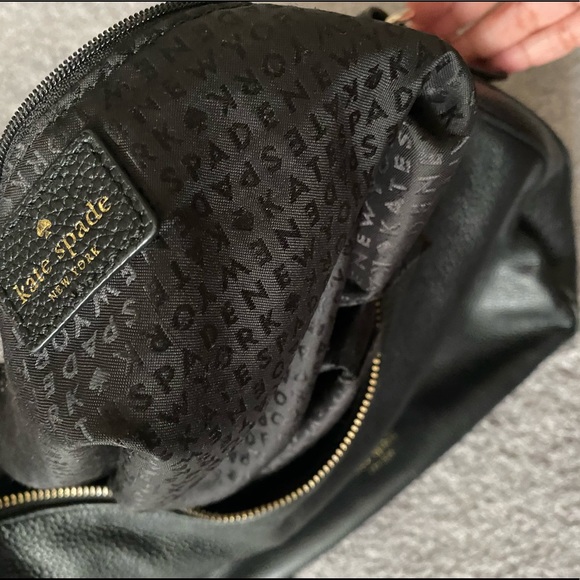Authentic black pebbled leather Kate Spade Hobo shoulder bag - Picture 2 of 10